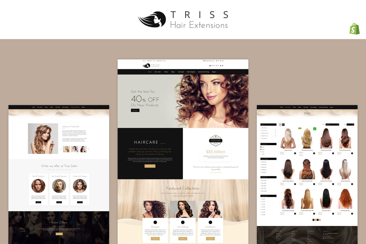 美发沙龙＆理发师网站设计Shopify主题模板第一素材精选 Triss – Salon & Barber Store Shopify Theme插图