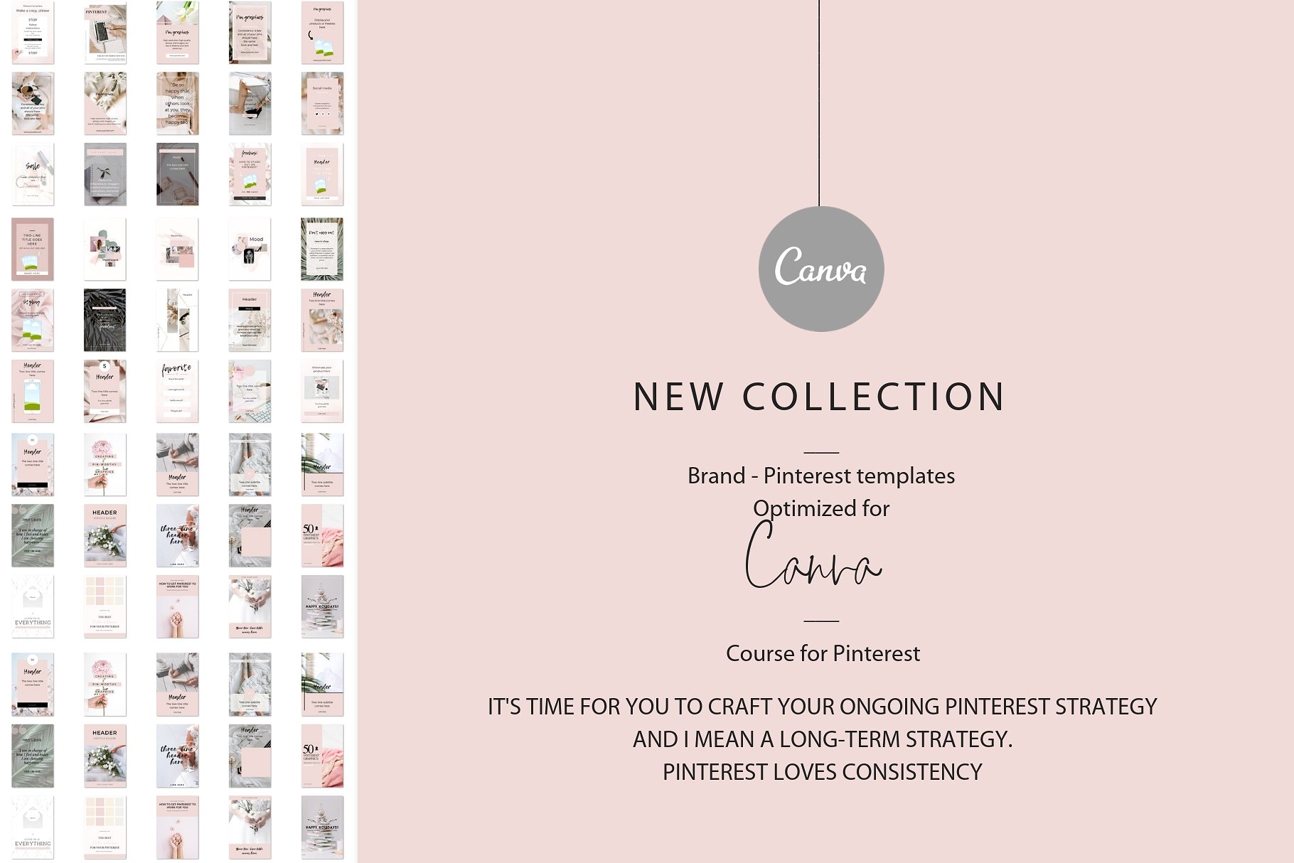 高品质的品牌社交媒体宣传Canva模板第一素材精选 Branded pins + Pinterest guide [jpg,pdf]插图(1)