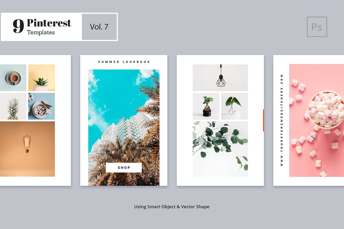 简约设计Pinterest社交媒体图片模板蚂蚁素材精选Vol.7 Pinterest Templates Vol. 7插图