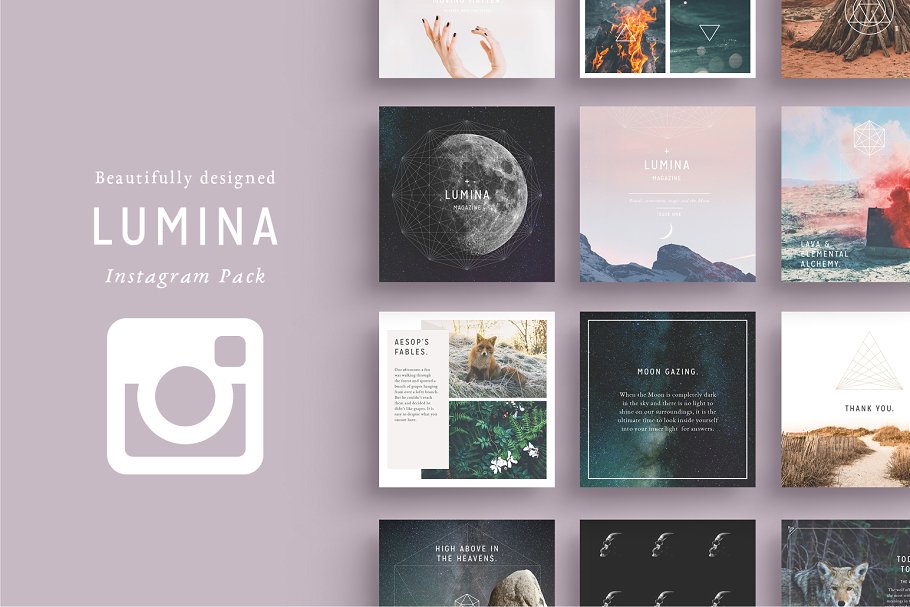 多用途现代简约贴图模板第一素材精选[1.02GB, Instagram版本] LUMINA Instagram Pack插图
