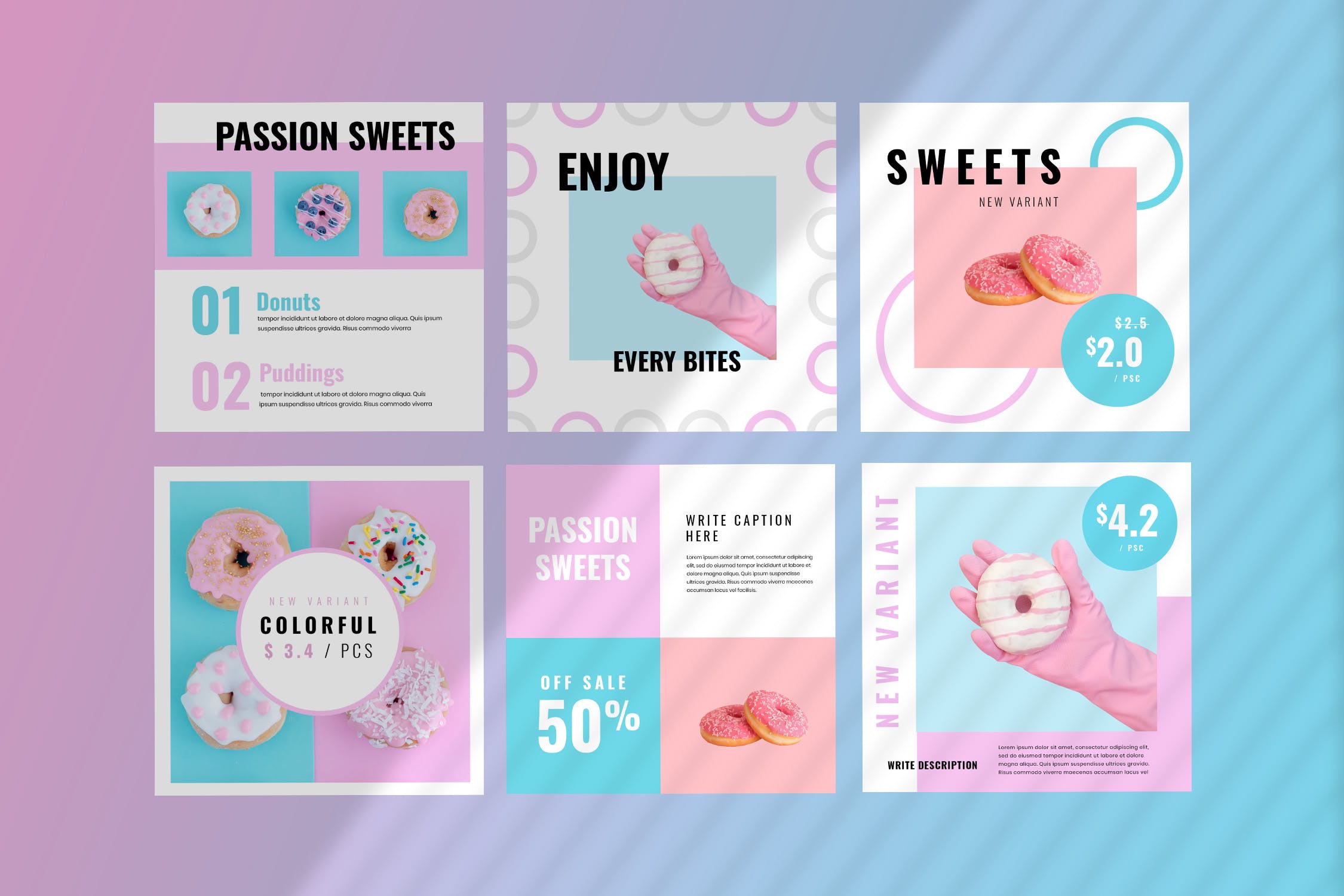 烘焙糕点面包品牌社交推广设计素材包 Fiveteen – Social Media Kit插图(1)