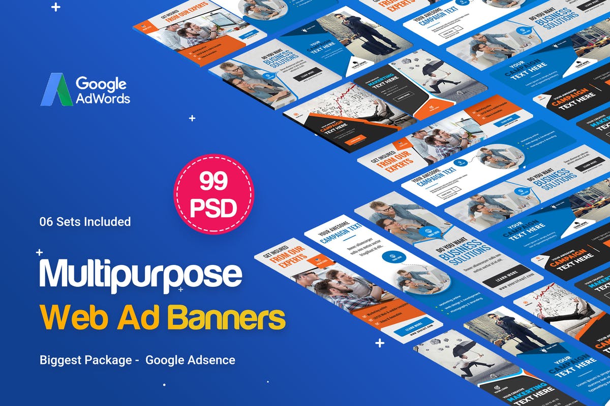 99个常见规格多用途网站Banner蚂蚁素材精选广告模板 Multipurpose Banners Ad – 99 PSD [ 06 Sets ]插图