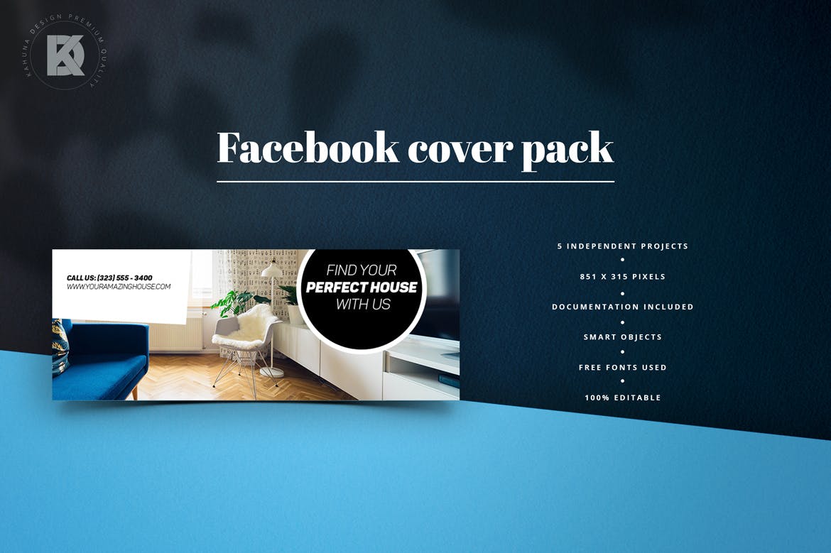 房地产商社交推广Facebook主页封面设计模板蚂蚁素材精选 Real Estate Facebook Cover插图(5)