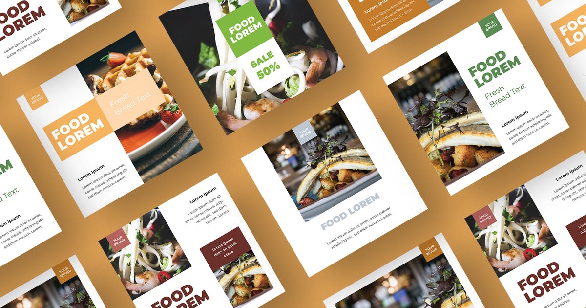 自媒体社交媒体西餐餐厅品牌广告设计模板蚂蚁素材精选AI&EPS SRTP – Social Media Kit.103插图