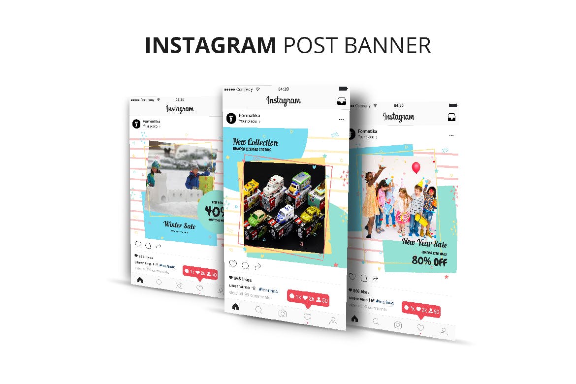 玩具及礼品店Instagram广告贴图设计模板第一素材精选 Toys & Gift Shop Instagram Post Banner插图(4)