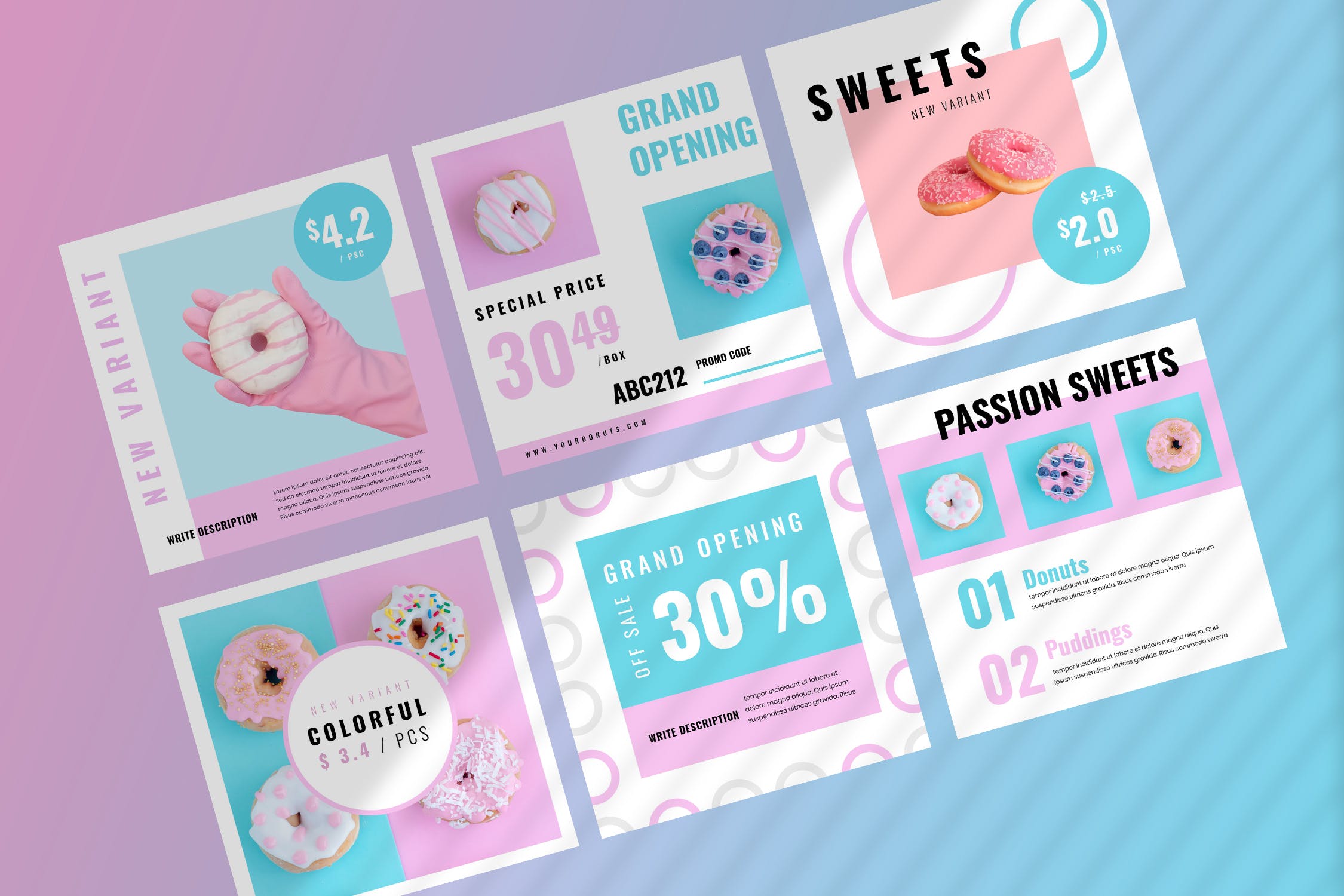 烘焙糕点面包品牌社交推广设计素材包 Fiveteen – Social Media Kit插图(2)