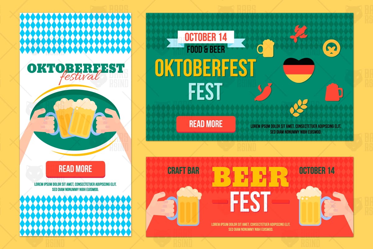 啤酒节主题广告Banner模板 Oktoberfest Banners插图