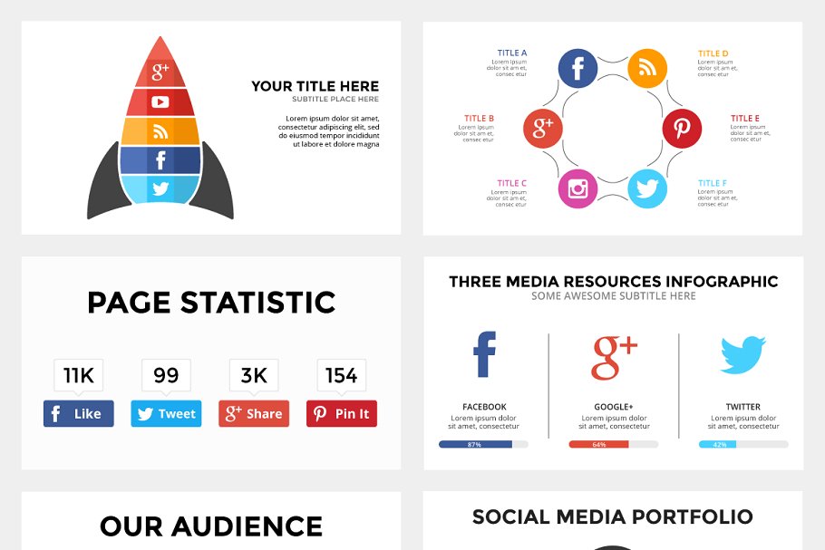 社交媒体信息图表图形素材 Social Media Infographics插图(1)