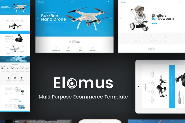 创意电子设备电子玩具品牌官网OpenCart主题 Elomus – Single Product OpenCart Theme插图(1)