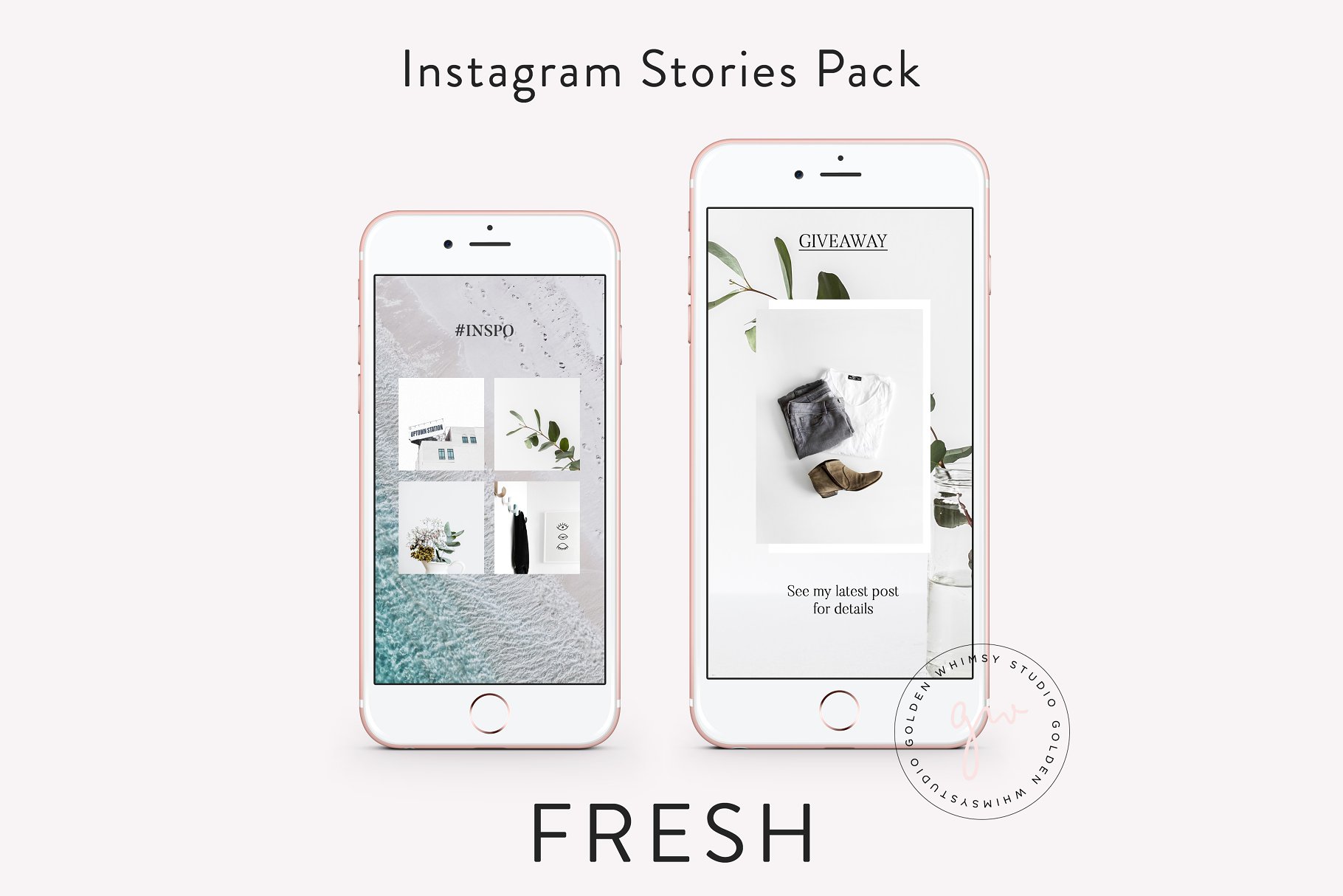 时尚干净利落的Instagram故事贴图模板第一素材精选 FRESH Insta Stories插图