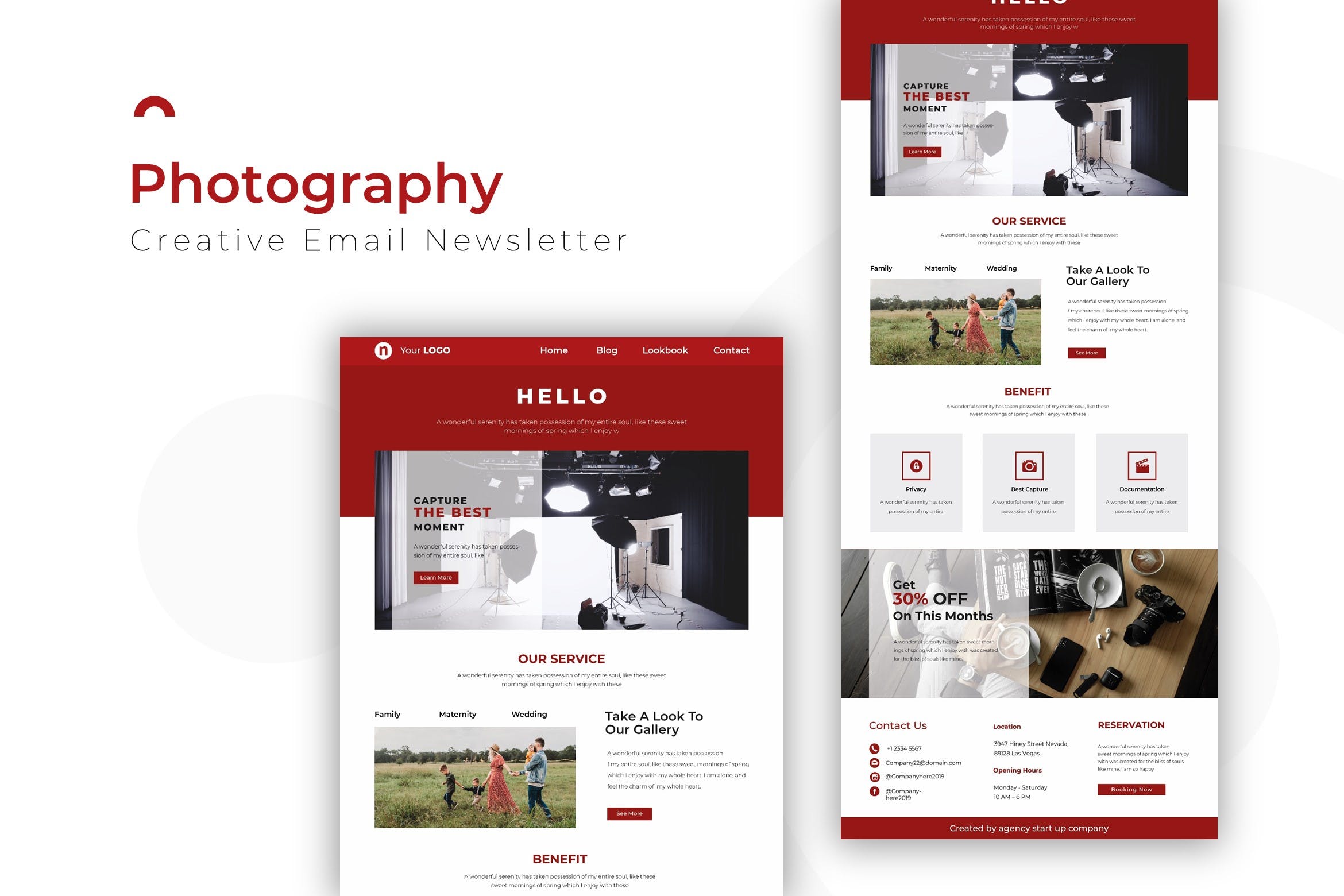 摄影工作室/公司邮件订阅推广营销设计模板 Photography | Newsletter Template插图