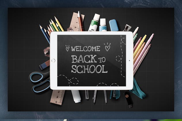 开学季校园主题场景巨无霸广告模板 Back To School – 10 Premium Hero Image Templates插图(7)