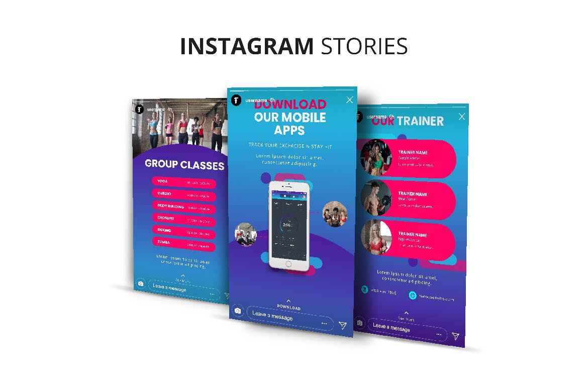 Instagram社交健身品牌营销设计素材 Fitness Instagram Stories插图(5)
