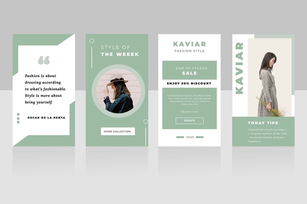 Instagram自媒体品牌宣传设计模板第一素材精选素材 Kaviar Instagram Stories Template插图(2)