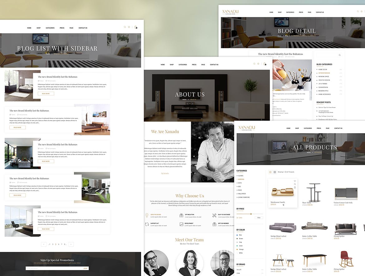 现代家具网上商城HTML模板第一素材精选下载 Xanadu | Multi Concept eCommerce HTML Template插图(3)