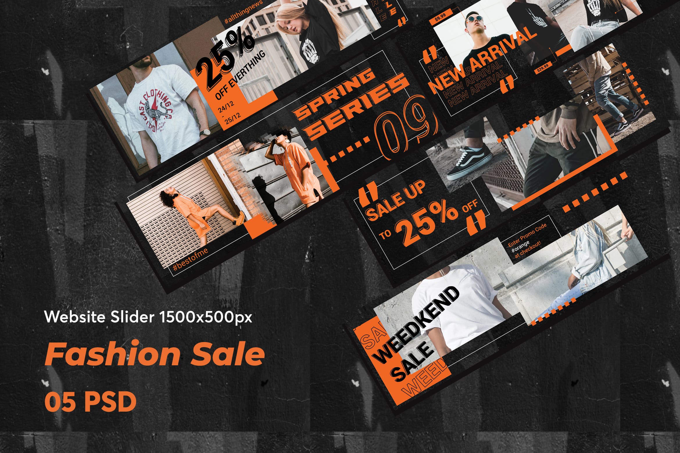 时尚促销网站广告Banner图设计模板 Creative Fashion Sale Website Slider插图