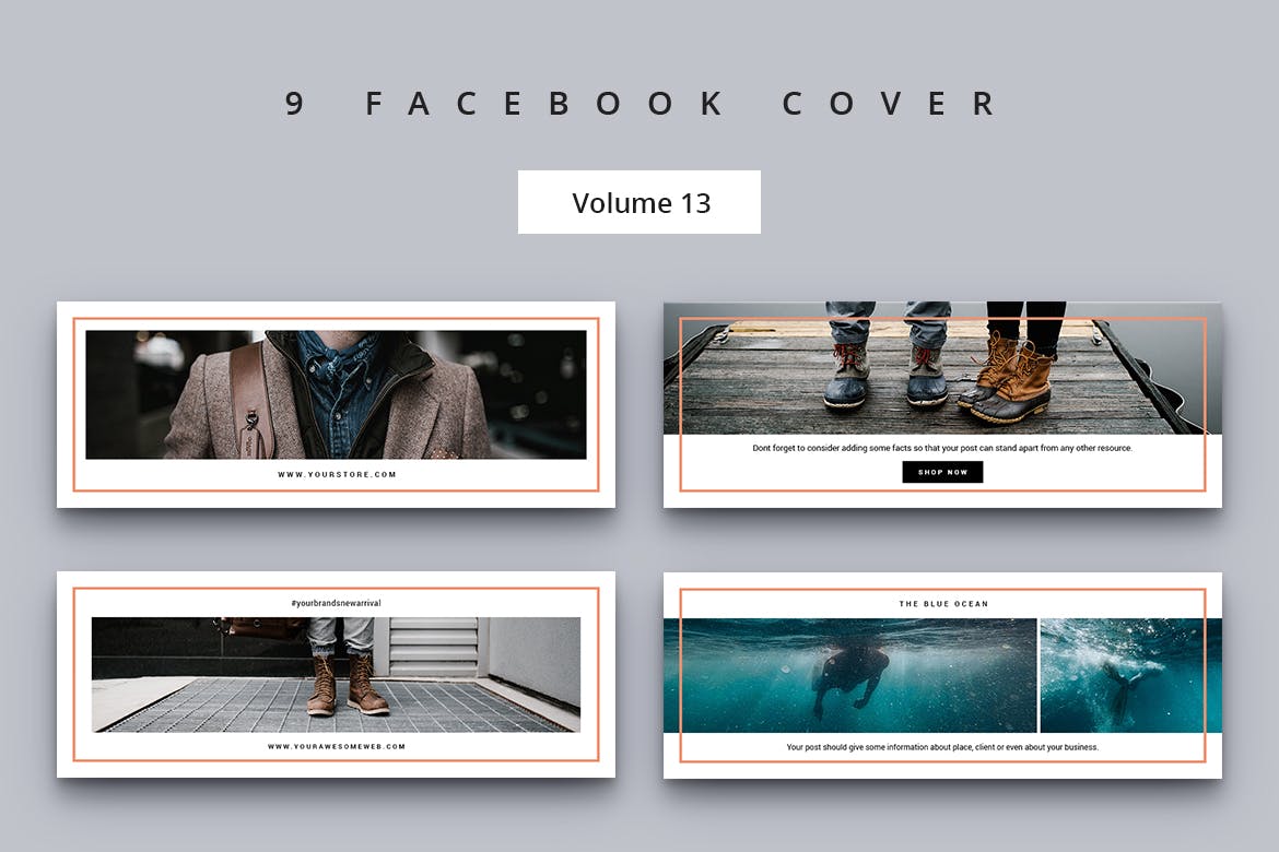 服饰品牌Facebook主页封面设计模板第一素材精选v13 Facebook Cover Vol. 13插图