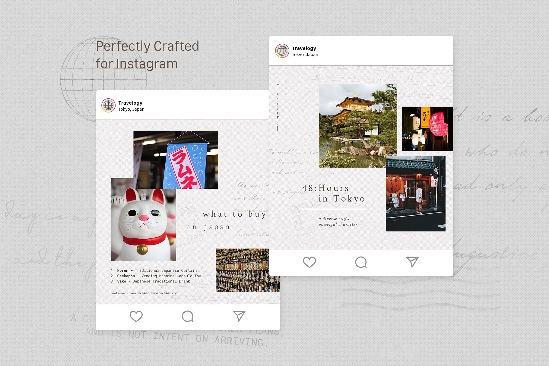 旅行日志Ins贴图模板第一素材精选合集 Instagram Bundle – TRAVELOGY插图(4)