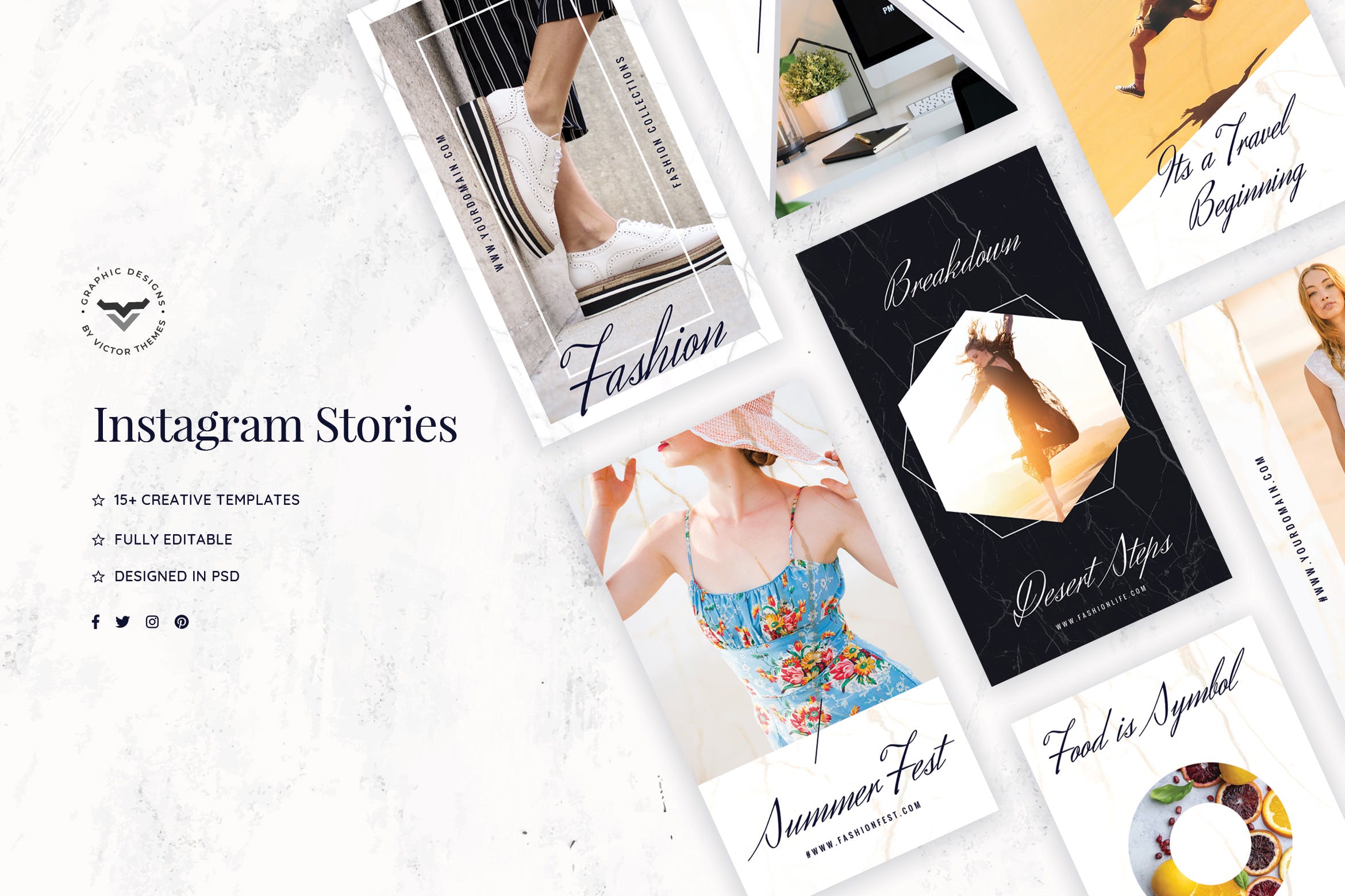 15+Instagram社交时尚品牌推广设计模板第一素材精选 Instagram Stories Template插图