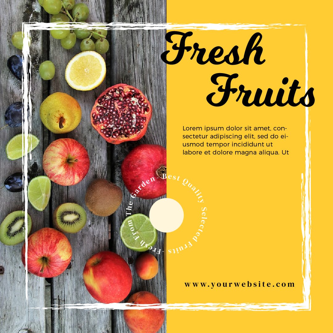 新鲜蔬果生鲜品牌社交媒体Banner图设计模板蚂蚁素材精选 Fresh Fruit Media Banners插图(6)