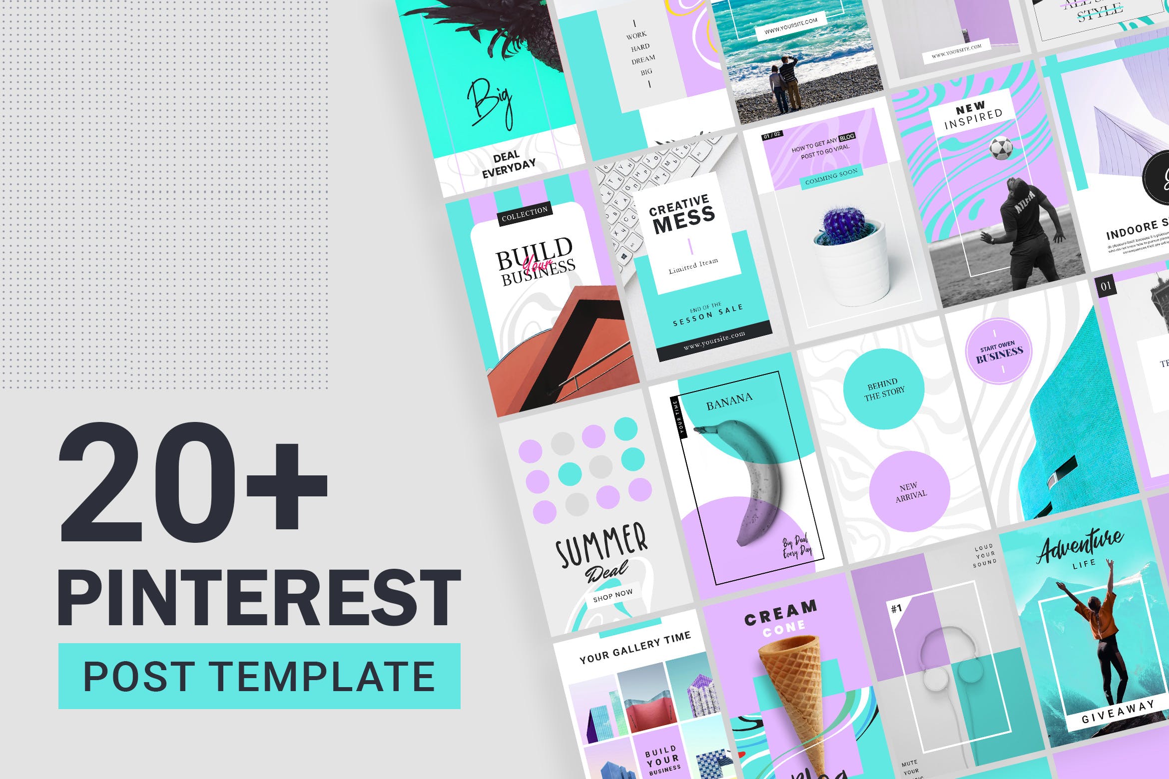 20+Pinterest社交促销广告设计模板第一素材精选素材包 Pinterest Post Templates插图