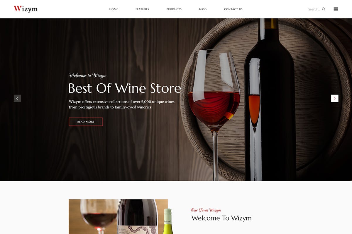 洋酒红酒品牌网站HTML模板蚂蚁素材精选 Wizym | Wine & Winery HTML Template插图