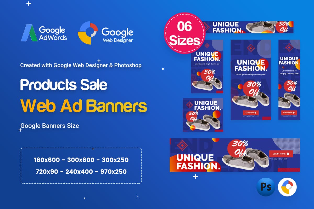 符合谷歌广告尺寸标准的产品促销Banner第一素材精选广告模板 Product Sale Banners HTML5 D51 Ad – GWD & PSD插图