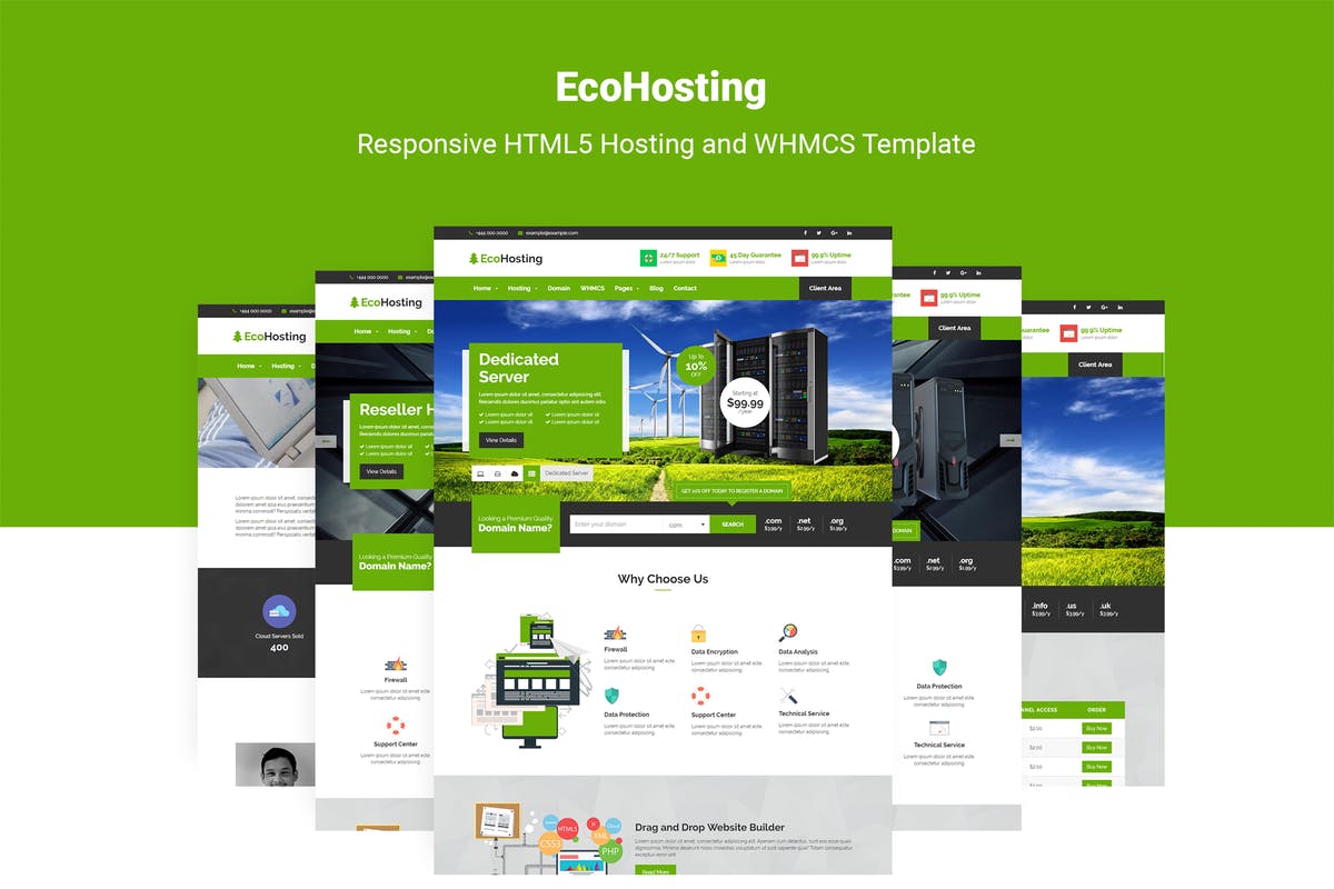 响应式云服务器供应商WHMCS模板第一素材精选 EcoHosting | Responsive Hosting & WHMCS Template插图