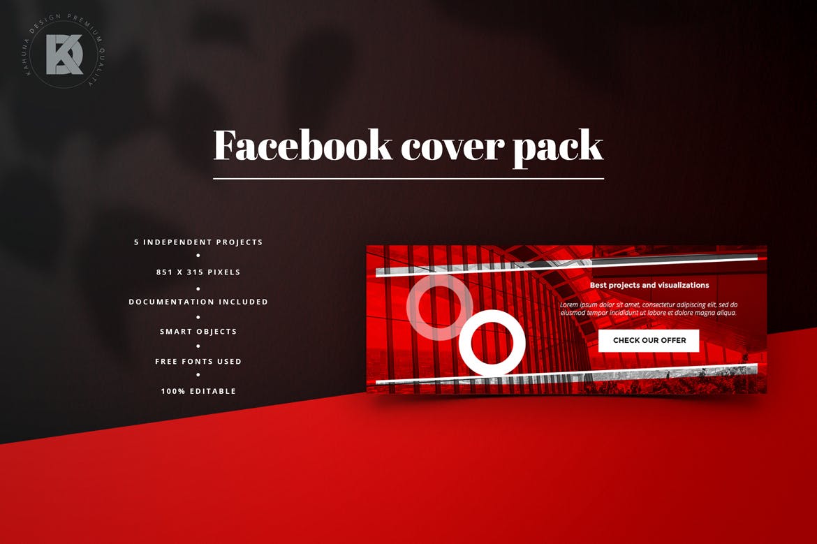 商务公司社交平台Facebook封面设计模板蚂蚁素材精选 Corporate Facebook Cover Pack插图(2)