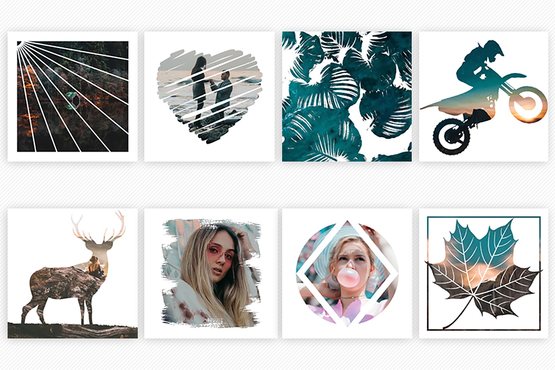 100款Instagram社交贴图照片效果PSD智能对象图层 100 Instagram Masks PSD Templates插图2