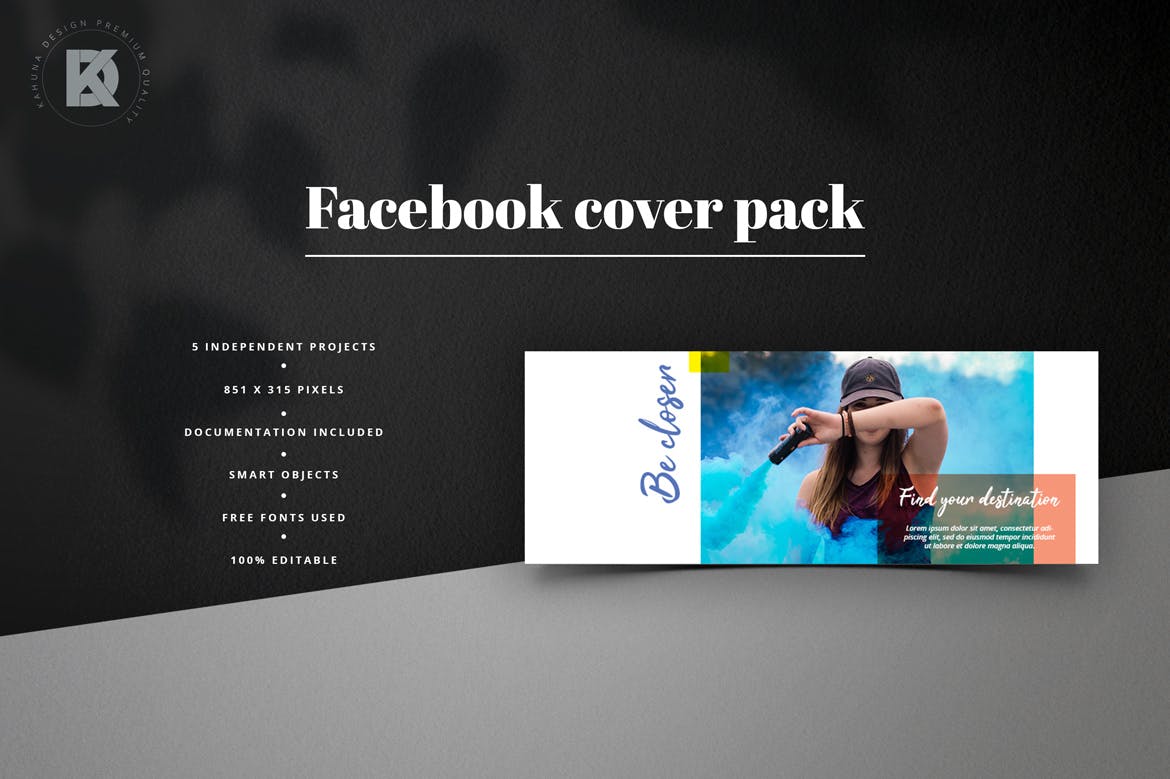 通用实用Facebook主页封面设计模板蚂蚁素材精选 Facebook Cover Universal Pack插图(2)