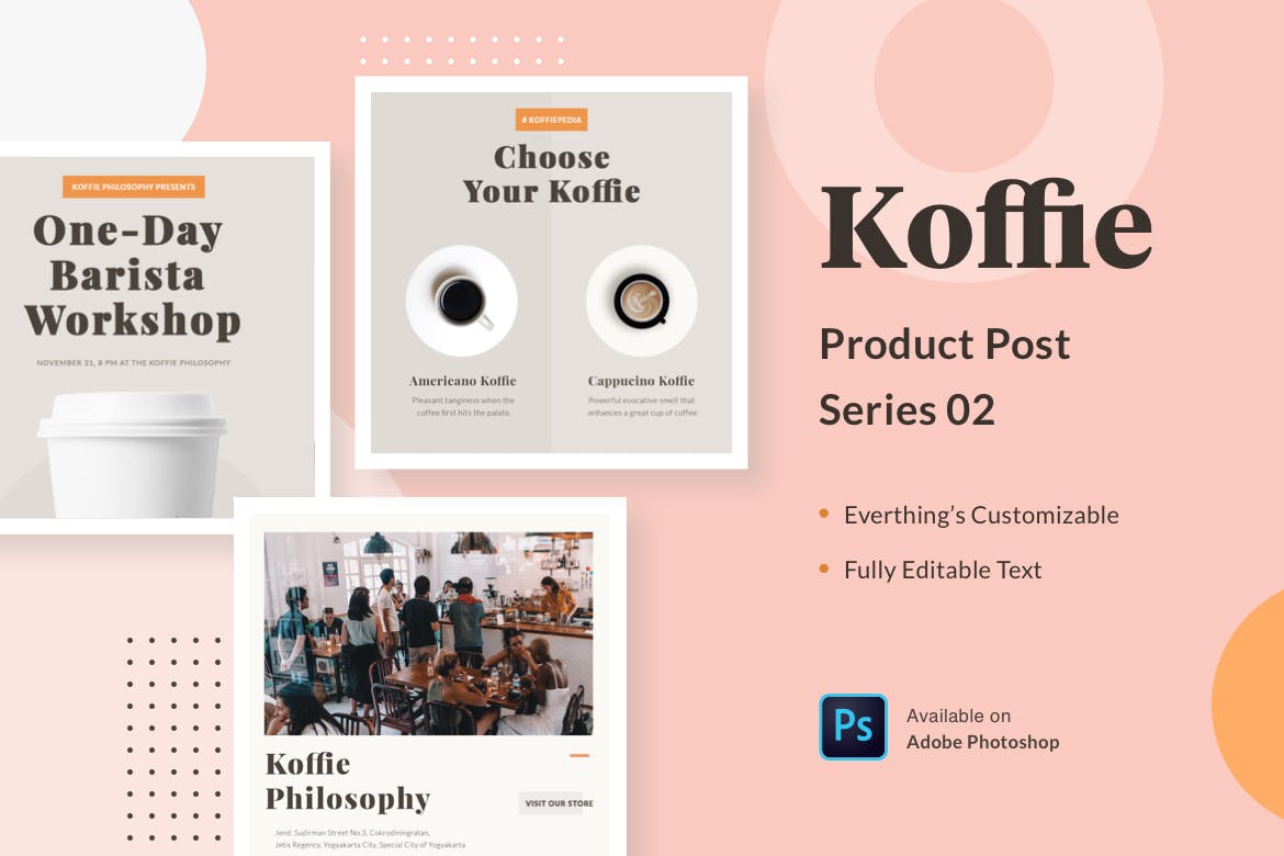 高端咖啡品牌广告设计PSD模板v02 Koffie Product – Series 02插图1