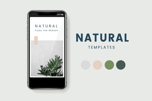 大自然主题社交媒体新媒体品牌宣传设计模板第一素材精选 Natural social media template插图(1)