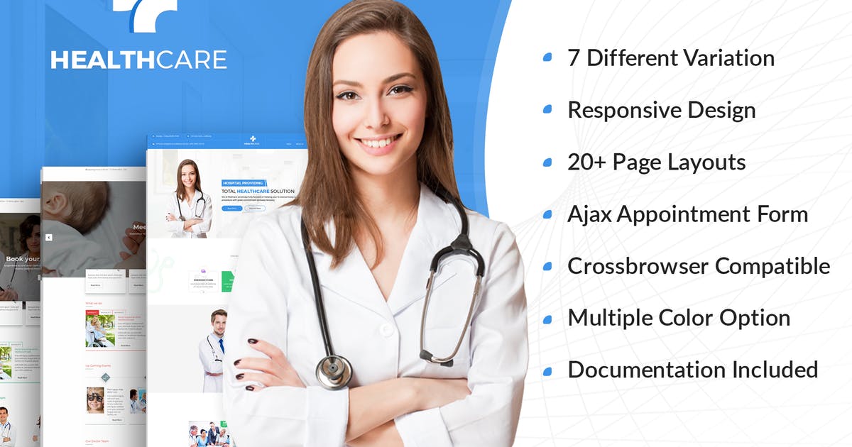 家庭医生/私人诊所/医院官网设计HTML模板蚂蚁素材精选素材 Health Care – Doctor Hospital Medical template插图
