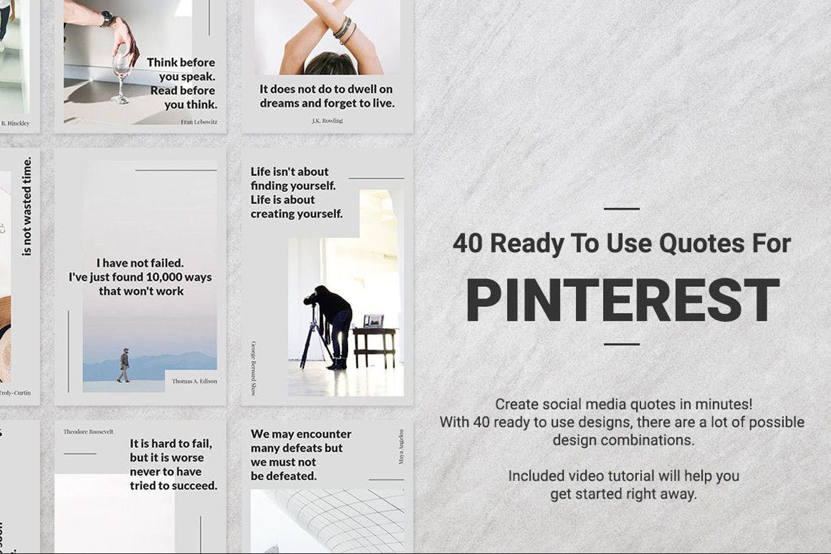 40款Pinterest社交媒体引语设计模板第一素材精选 40 Pinterest Quotes插图(1)