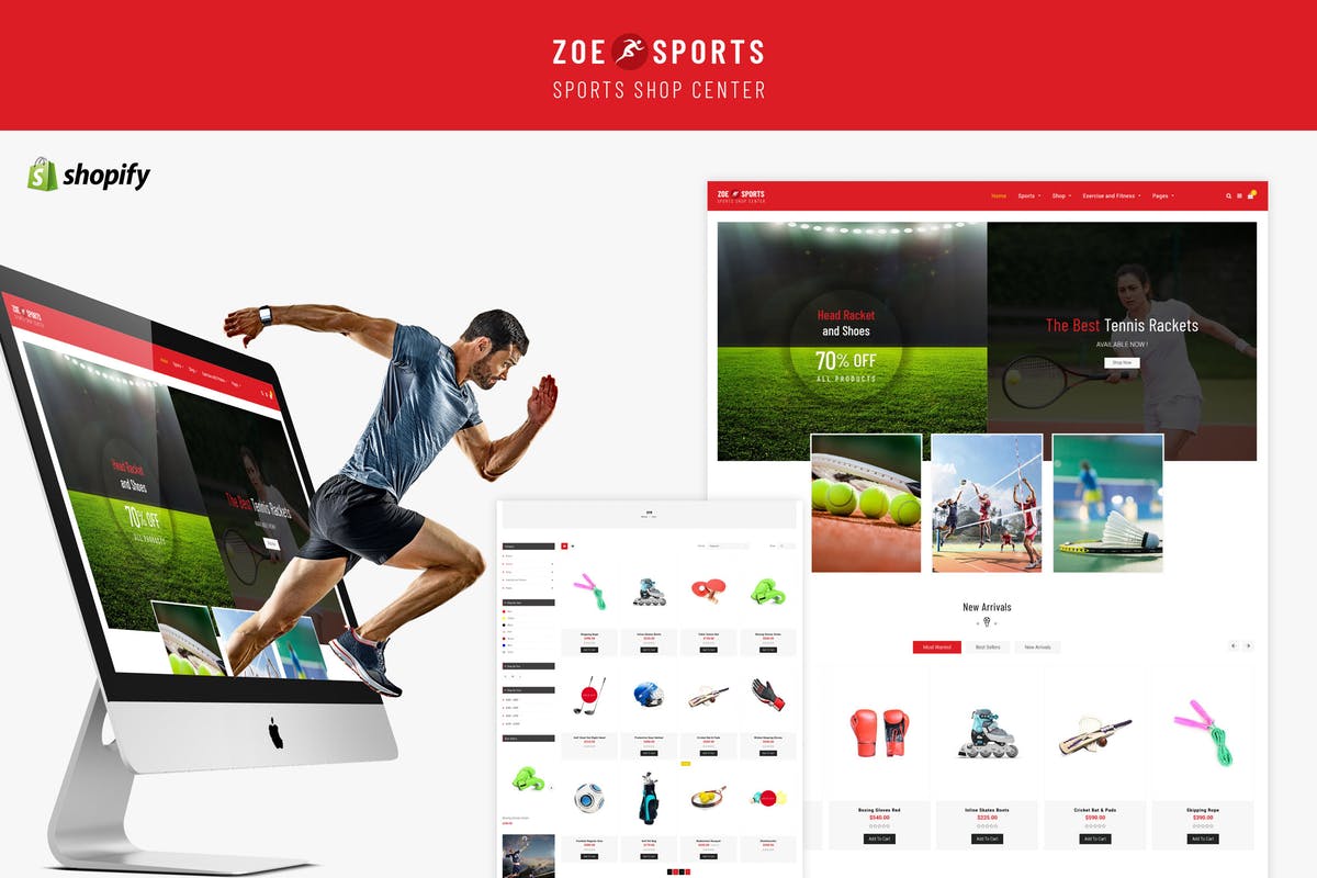 体育运动用品网上商城Shopify主题模板第一素材精选 Zoe – Sport Store Shopify Theme插图