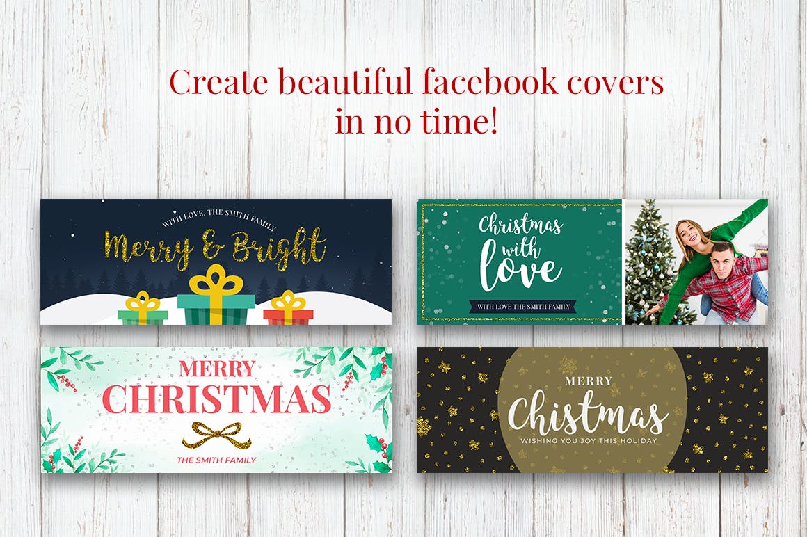 11款圣诞节庆祝主题Facebook封面设计模板第一素材精选 Christmas Facebook Covers插图(1)