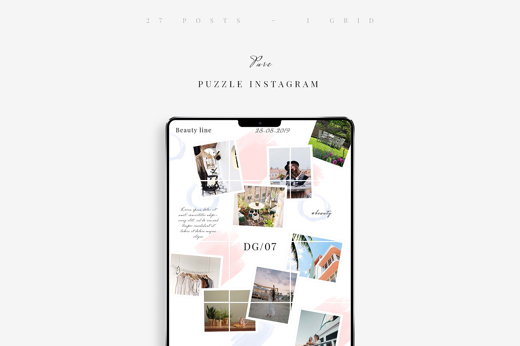 Instagram创意拼贴图片模板第一素材精选 Pure Puzzle Instagram插图