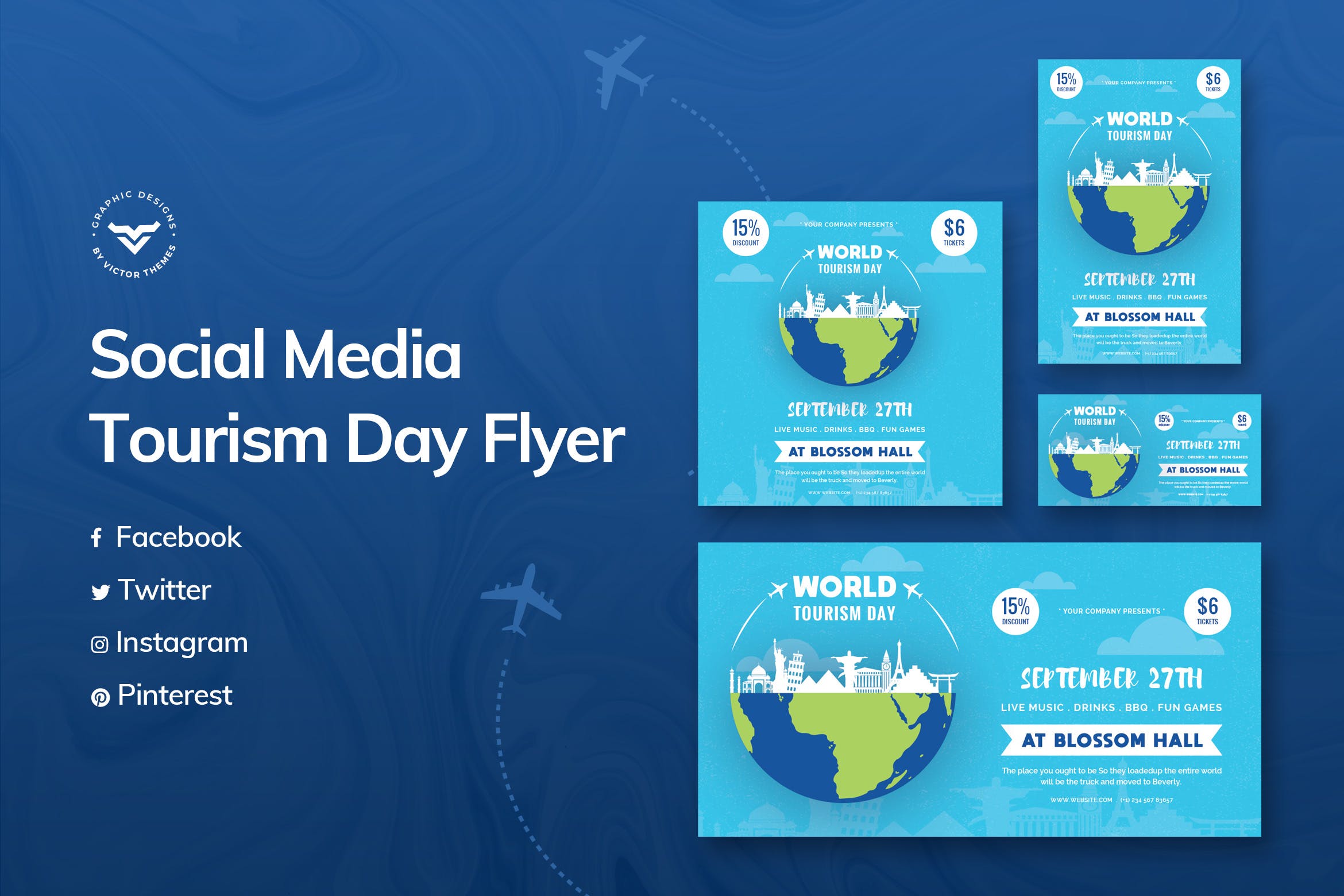 世界旅游日主题推广社交媒体设计模板第一素材精选 World Tourism Day Social Media Template插图