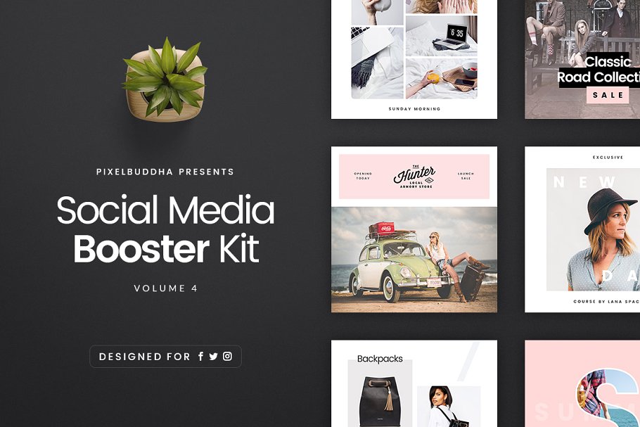 新纪元的风格社交媒体&博客贴图模板第一素材精选 Social Media Handler Kit Vol. 4插图