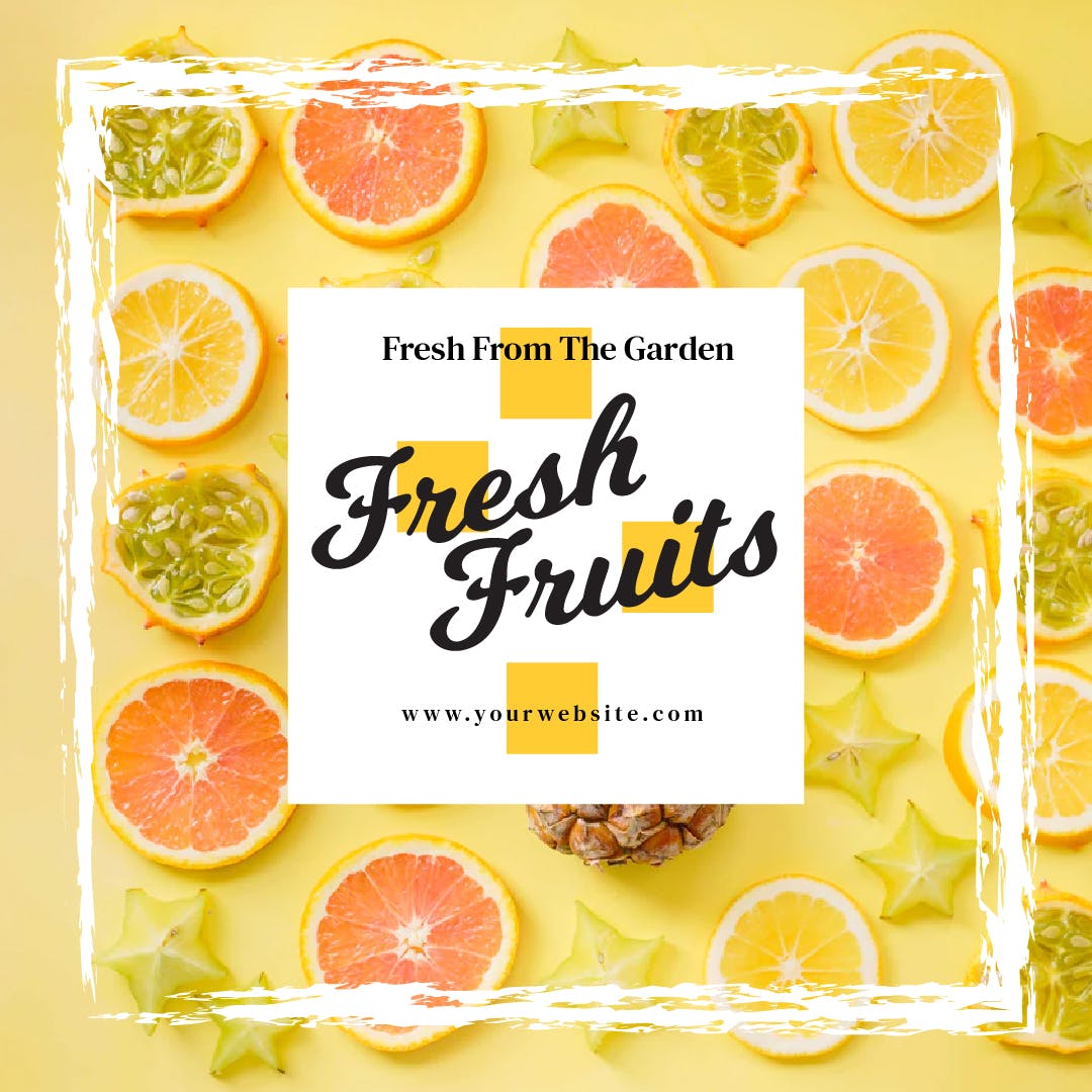 新鲜蔬果生鲜品牌社交媒体Banner图设计模板蚂蚁素材精选 Fresh Fruit Media Banners插图(4)