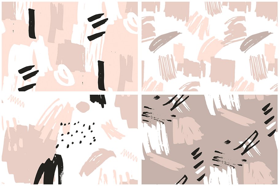 抽象图案笔刷&Instagram贴图模板第一素材精选 Abstract Brushed Patterns & Stories插图(9)