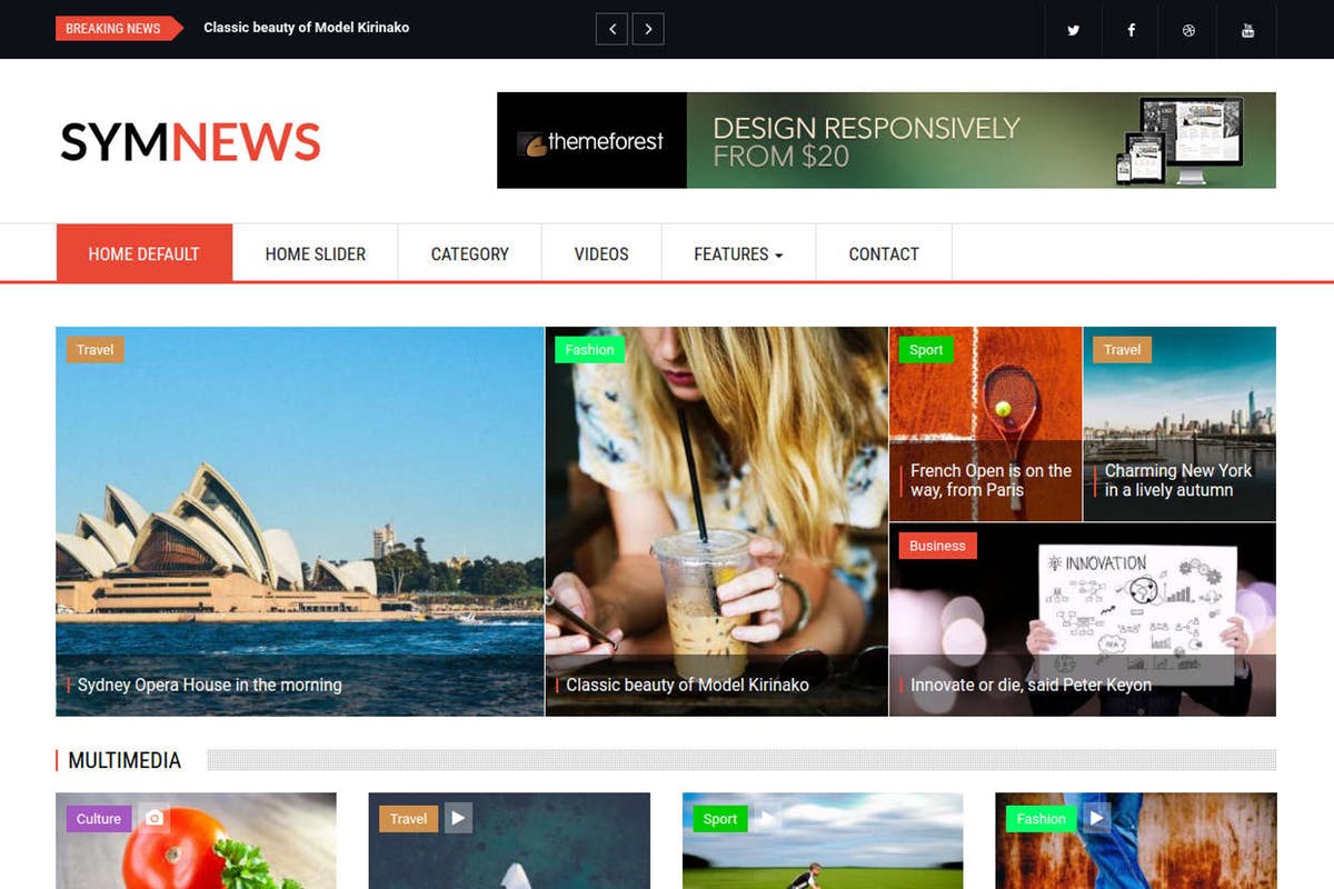新闻资讯/杂志类Drupal主题模板蚂蚁素材精选 SymNews – News & Magazine Drupal 8 Theme插图