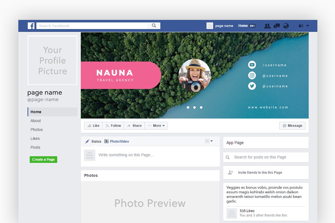 旅游代理商Facebook营销主页封面设计模板大洋岛精选 Nauna Travel Agency Facebook Cover插图2 旅游代理商Facebook营销主页封面设计模板大洋岛精选 Nauna Travel Agency Facebook Cover插图2