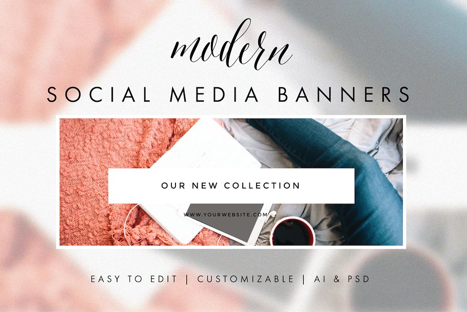 现代社交媒体Banner模板第一素材精选 Social Media Banners – Modern插图