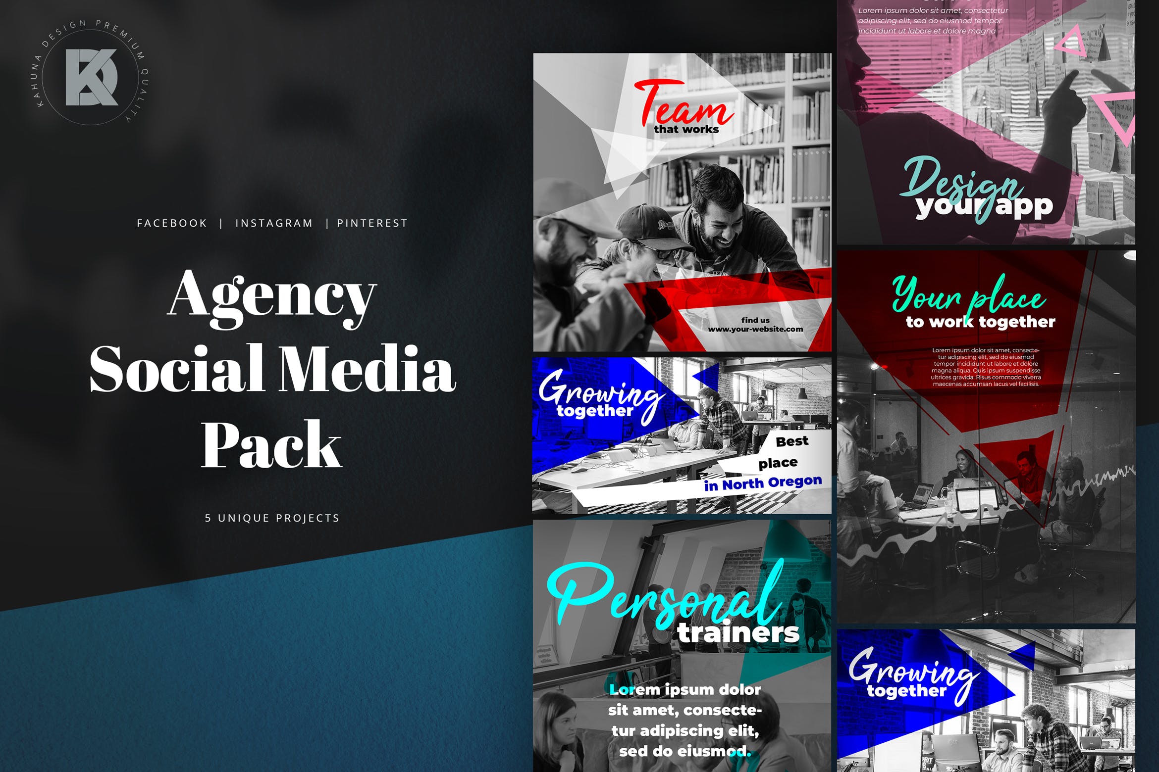 互联网营销服务公司社交媒体推广设计素材 Agency Marketing Social Media Kit插图