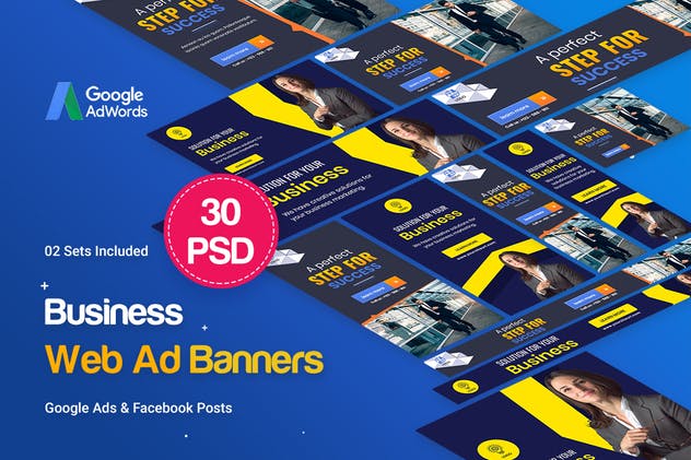 多用途企业业务宣传推广谷歌Banner大洋岛精选广告模板 Multipurpose, Business, Startup Banners Ad插图1