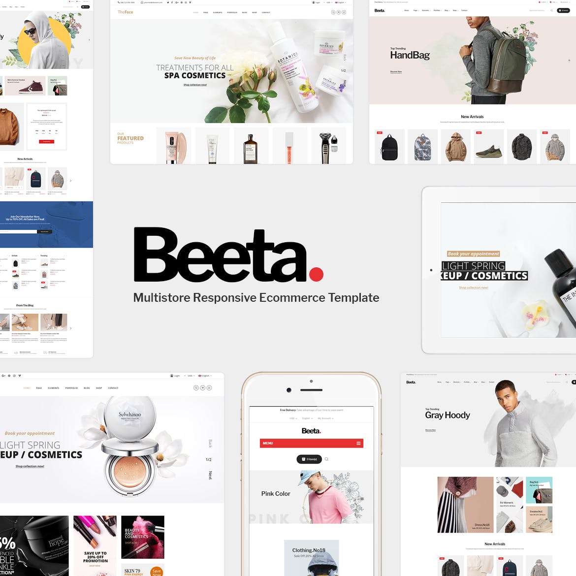 化妆品护肤品品牌电商网站Prestashop主题模板第一素材精选 Beeta – Prestashop Theme插图(1)