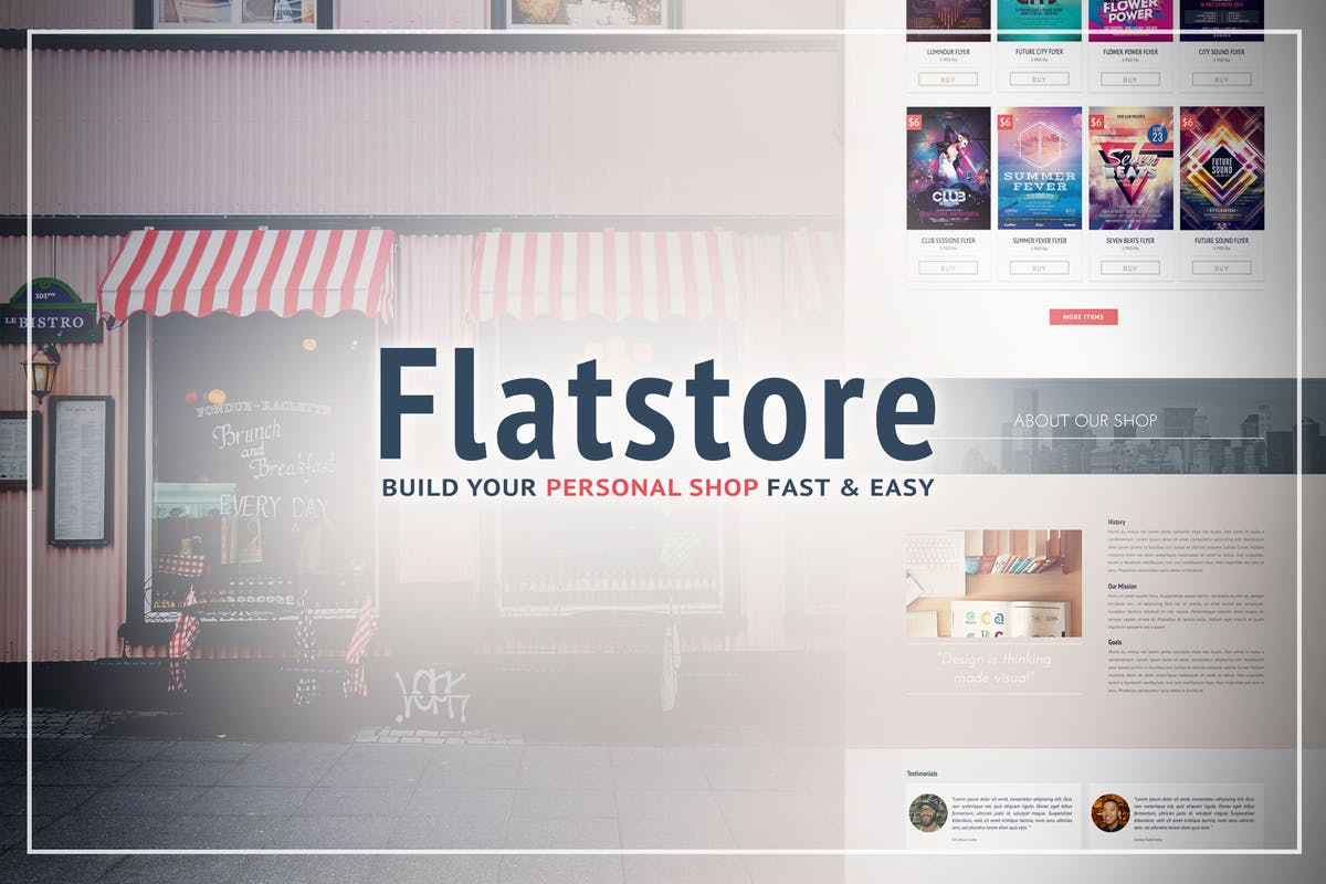 创意时尚产品电商网站Adobe Muse模板蚂蚁素材精选 Flatstore – eCommerce Muse Template插图