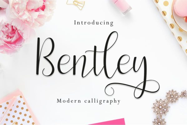 女性品牌设计绝配手写英文字体 Bentley Script缩略图 女性品牌设计绝配手写英文字体 Bentley Script